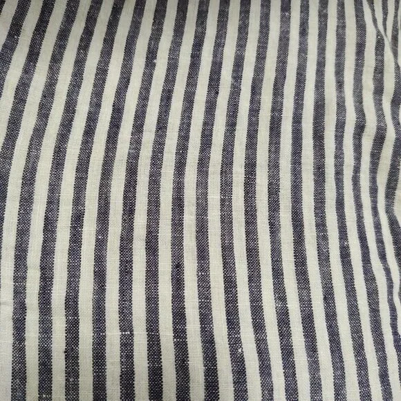 Christian Siriano Sleeveless Linen Lace Up Top Women Size L Blue White Striped - Picture 7 of 8